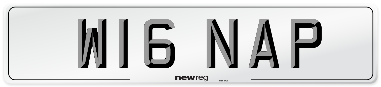 W16 NAP Number Plate from New Reg